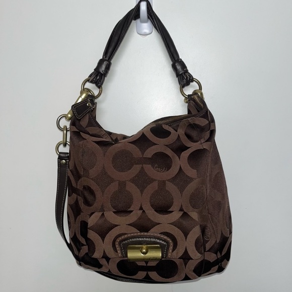 Brown Coach Satchel Chain Bag W/ Dust Bag Included AUTHENTIC! - Picture 1 of 11
